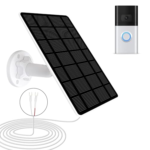 Solar Panel for Ring Doorbell, 5W Solar Charger Compatible...