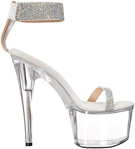 Ellie Shoes Women's Anika Heeled Sandal, Silver, 10 | Image 5