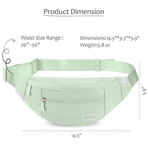 Image of Large Fanny Pack for Women Men Shoulder Sling Bag with 4-Zipper Pockets Cross body Bag for Enjoy Traveling Hiking Workout Dog Walking Casual Hands-Free Passport Bag Carrying All Phones