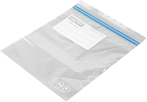 Vista 51 de Restaurantware -Bag Tek - Bolsas deslizantes para congelador de 1 galón, 25 bolsas desechables con cremallera - Cremallera deslizante, fondo
