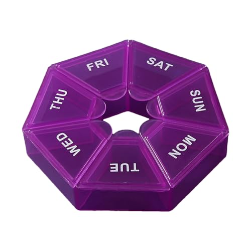 xowwyue Portapillole Settimanale - Organizzatore Settimanale con 7 Scomparti - Scatola Trasparente Compatta E Facile Da Trasportare Per Viaggi Di Lavoro E Vacanze