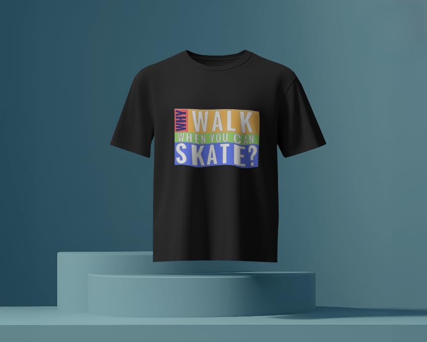 VASAL Unisex Skating Sports T-Shirt | Breathable Dotted Fabric with Sweat Absorption for Training, Gym Long Skating Practice (in, Alpha, L) Black 1