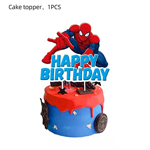 Nc ZS220321 25 Pcs Spider Happy Birthday Cake Topper Cupcake Toppers For Kids Superhero-Theme Birthday Party Decorations thumb #2