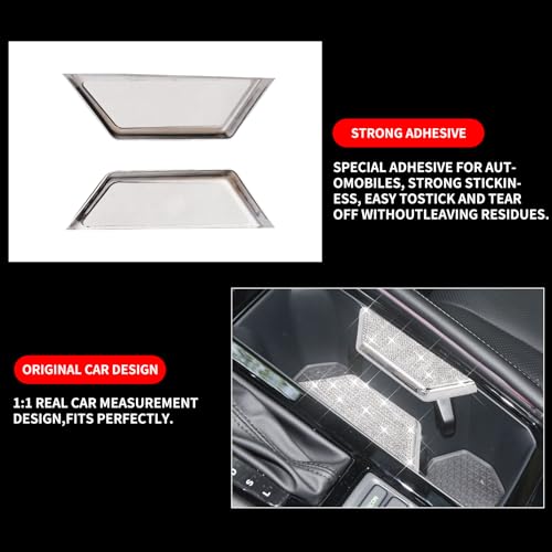 Image of Bling Water Panel Frame Cover Sticker Fit for Honda Accord 2024, Shiny Crystal Car Interior Accessory. (Silver 6)