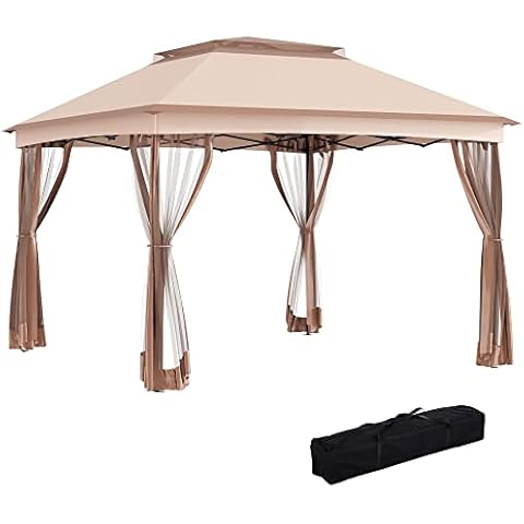 Outsunny Carpa Plegable 3.25x3.25m con Mosquitera Cover