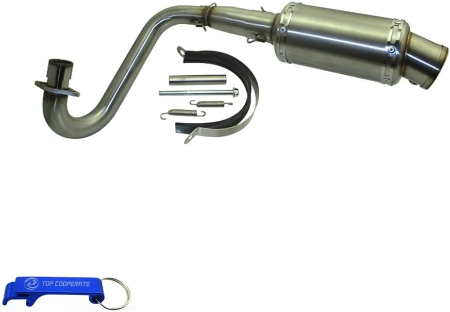 TC-Motor Full Stainless Steel Exhaust Pipe Muffler With Silencer For Z50 Monkey Bike Mini Trail Also Fit Chinese Horizontal Engines 50cc 70cc 90cc 110cc 125cc 150cc 160cc 190cc (B Color)