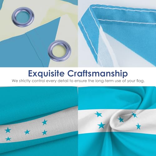 Image of AhfuLife Honduras Flag 3x5 Ft, 1 Pc Large Honduras Flags for Outside - Double Side with Brass Eyelets for Olympic Party Decorations Bar Garden Street Decoration Indoor Outdoor