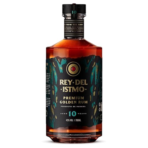 Rey Del Istmo Premium Golden Rum 10 Year Old | Luxury Panamanian Aged | Single Estate Sugar Cane Spirit | Award-Winning | Oak Cask Matured 700ml 42% ABV | Luxury Gift