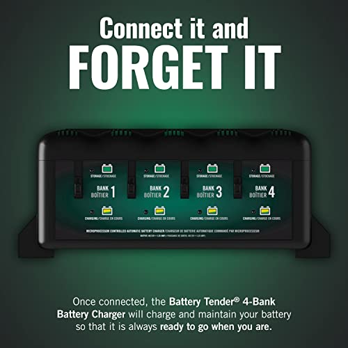 Battery Tender 4 Bank Battery Charger And Maintainer, 12 Volt 1.25 Amp For Motorcycles, Atvs, Lawn Mowers #TOP1