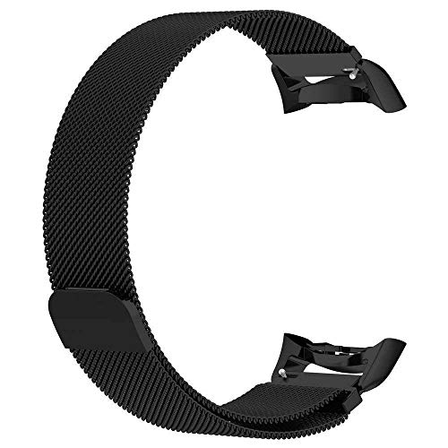Pulseira Aço Magnetica-Milanese LTIMPORTS, compativel com Gear Fit 2 Pro (Preto)
