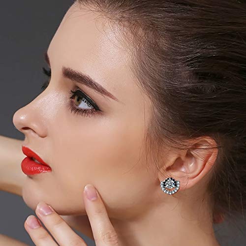 Boucles d'oreilles argent 925 spinelle noire anti-allergies