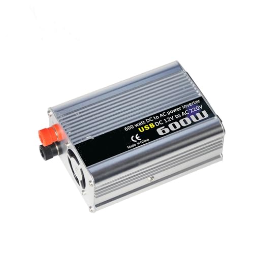 Onduleur 12V 110V 600W avec boîtier en alliage argenté robuste