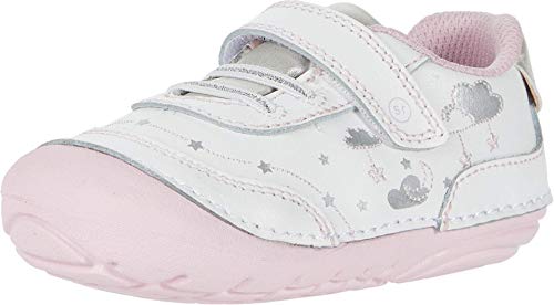 Stride Rite girls Soft Motion Adalyn First Walker Shoe, White/Silver, 3.5 X-Wide Infant US