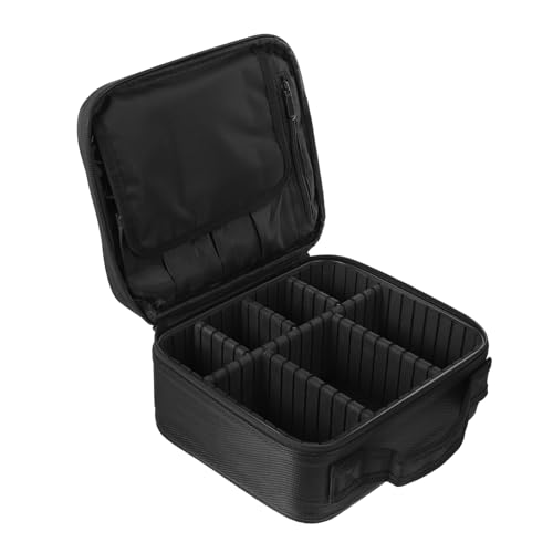 Organisateur de maquillage noir multi-couches idéal pour rester ordonnée durant vos vacances