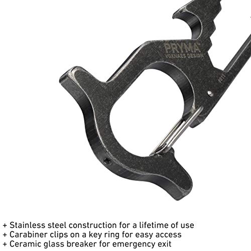 Multiferramenta CRKT Pryma de aço inoxidável: multi-ferramenta de metal compacta e leve EDC com barr