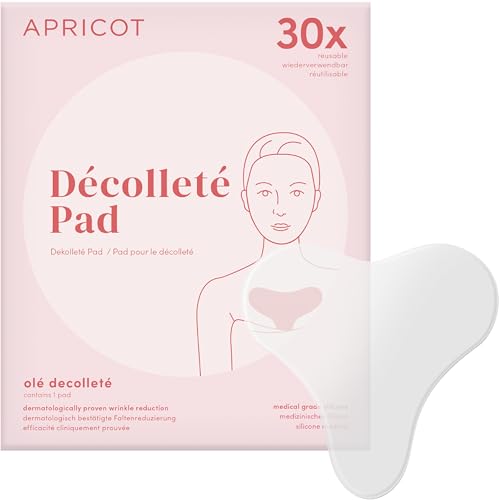 APRICOT Dekoltee Pad Antifalten I Silikon Pad zur Hautstraffung am Dekolleté I Anti Wrinkle Patch "olé décolleté" dermatolog. bestätigt, Made in Germany I 2 St/ 60 Anwendungen