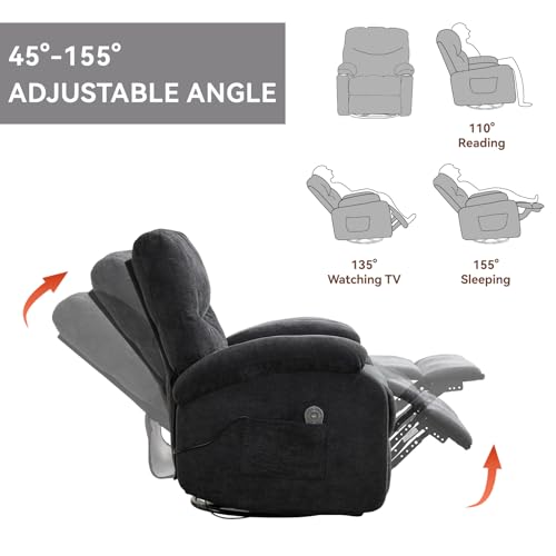 Sillón Manual Plegable Chenille Negro miniatura 6