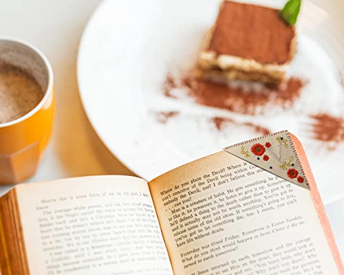 Penta Angel Embroidered Corner Bookmark Felt Triangle Letter Personalized Handmade Cute Flower Page Book Marker Clip For Women Kids Student Reading Lover (V) #TOP1