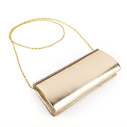 Eleoption Bling Shiny Women's Evening Bags And Clutches Wedding Ball Prom Wallet Handbag For Wedding Party Best Gift (Rhinestone-Gold) #TOP4