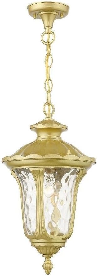 Livex Lighting, 7854-33, Oxford, Outdoor Medium Pendant Lantern, Soft Gold