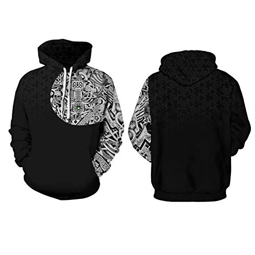 Sweat à capuche Viking homme 3D durable et facile à laver en XXL - 2