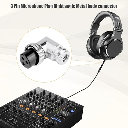 Image of MX 3 Pin XLR Microphone pin Pure Copper Nickel Plated Pins1 for High Conductivity microphone (3-pin Male Connector Right-Angle, Pack of 4, Male Connector)