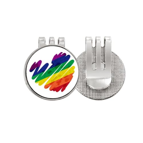 Marcador de pelota de golf LGBT no/no con clip magnético esmaltado de corazón para gorra