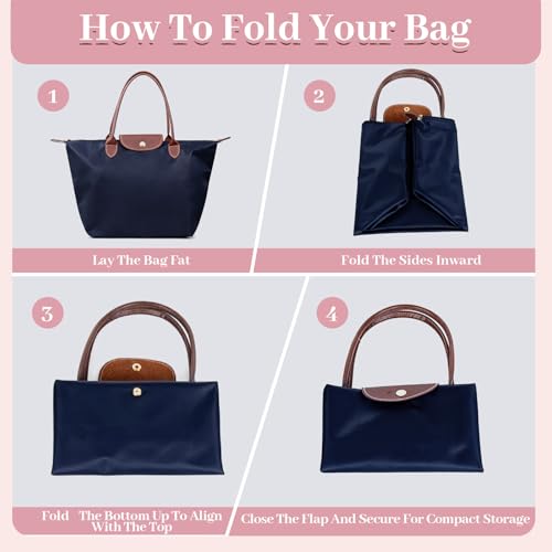 Vexaflow Schultertasche für Damen, Nylon Handtasche mit Tragegriff Oben, Damenmodetasche Set 2-in-1, Faltbare Schulhandtasche, 1 Umhängetasche, 1 Kosmetiktasche, für Schule & Reise, Alltag