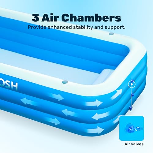 Inflatable Pool with Seats, 130in x 72in x 22in