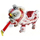 CTDWNT Lion Dance Puppet,Chinese Lion Dragon Marionette Hand String Puppet,Chinese New Year Lion Dragon Dance Toy for Spring Festival Holiday Decor (Red)