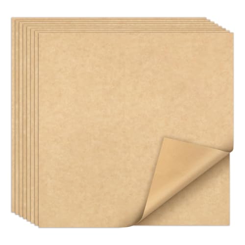 EcoDispose 12 x 12 Inches Grease Proof Deli Paper Precut Sheets for Deli Food, BBQ, Picnic, Party (100 Pcs, Kraft&White Checker)