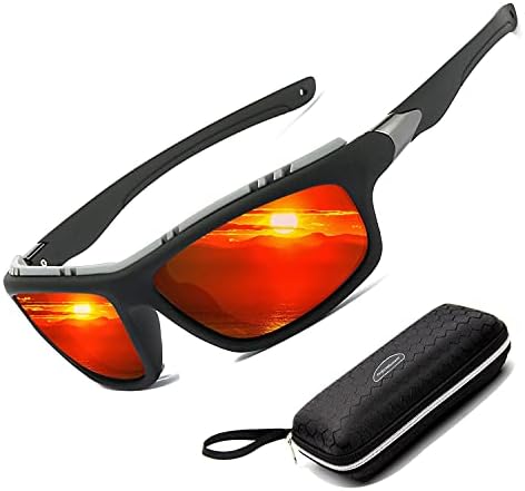 Sunglasses Men Women Polarised Driving Fishing Running Wrap Around Sun Glasses Unbreakable Frame Goggles with Glasses rope Strap UV Protection