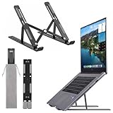 Ergonomisches Design: Der Laptop- und Tablet-Ständer bietet eine einstellbare Höhe mit 6 Geschwindigkeitsstufen, passt sich an einen bequemen Winkel und eine Arbeitshöhe an, um Ihren tatsächlichen Bedarf an eine perfekte Augenhöhe zu ermöglichen und Nackenschmerzen, Rückenschmerzen und Augenbelastung zu reduzieren.