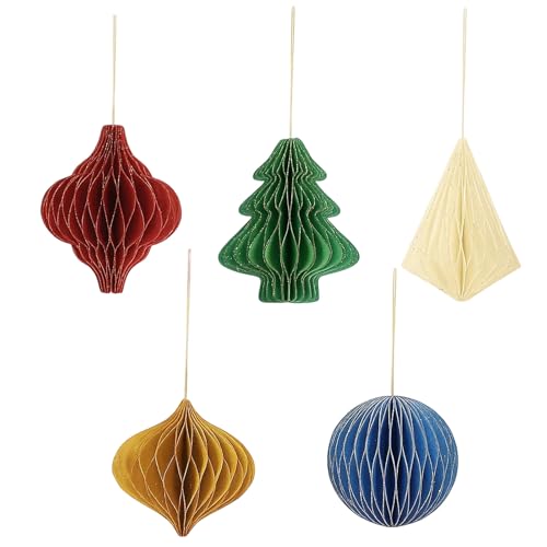 Waben Deko Weihnachten, 5 Mini Glitzer Weihnachtsdekorationen aus...