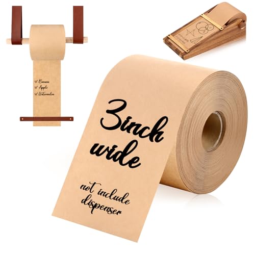 3 Inch Kraft Note Paper Roll Brown Grocery List Roll Butcher Paper for Dispenser Desktop Wall Mounted Holder 98ft Memo Notes Notepad Message Boards to Do List Home