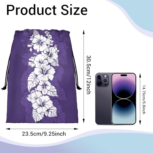 Image of Tropical Floral Gymnastics Grip Bag Purple Adjustable Athlete String Bag for Women Outdoor Grips