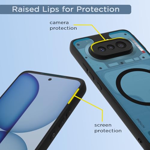 Image of Pikkme Back Cover for Nothing Phone 4a 5G Compatible with Mag-Safe | Shockproof Design | Hard Transparent Back Case (Black Mag-Safe)