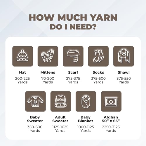 Image of Mary Maxim Maximum Value Acrylic Yarn for Crocheting and Knitting, Soft Worsted Weight Brown Yarn 4, Ideal for Blankets, Sweaters, Hats, and Scarves, 8 oz Skein (474 Yds), Light Brown - 1 Skein