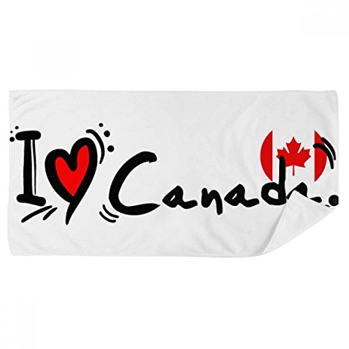 Serviette de bain Canada 35x70cm multicolore imprimé coeur