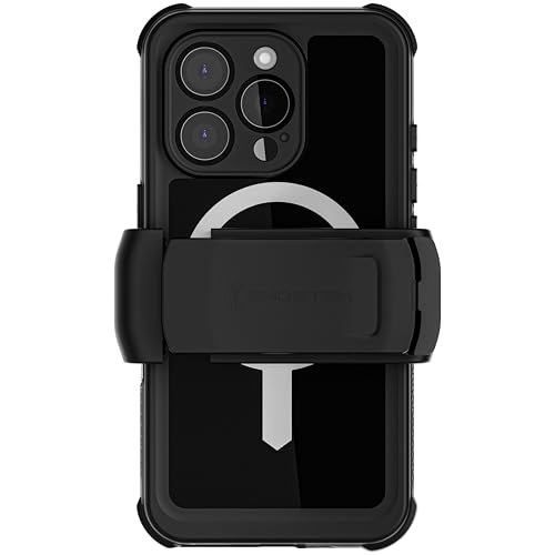 Coque iPhone 16 Pro Ghostek Nautical noire intégrale étanche et compatible MagSafe