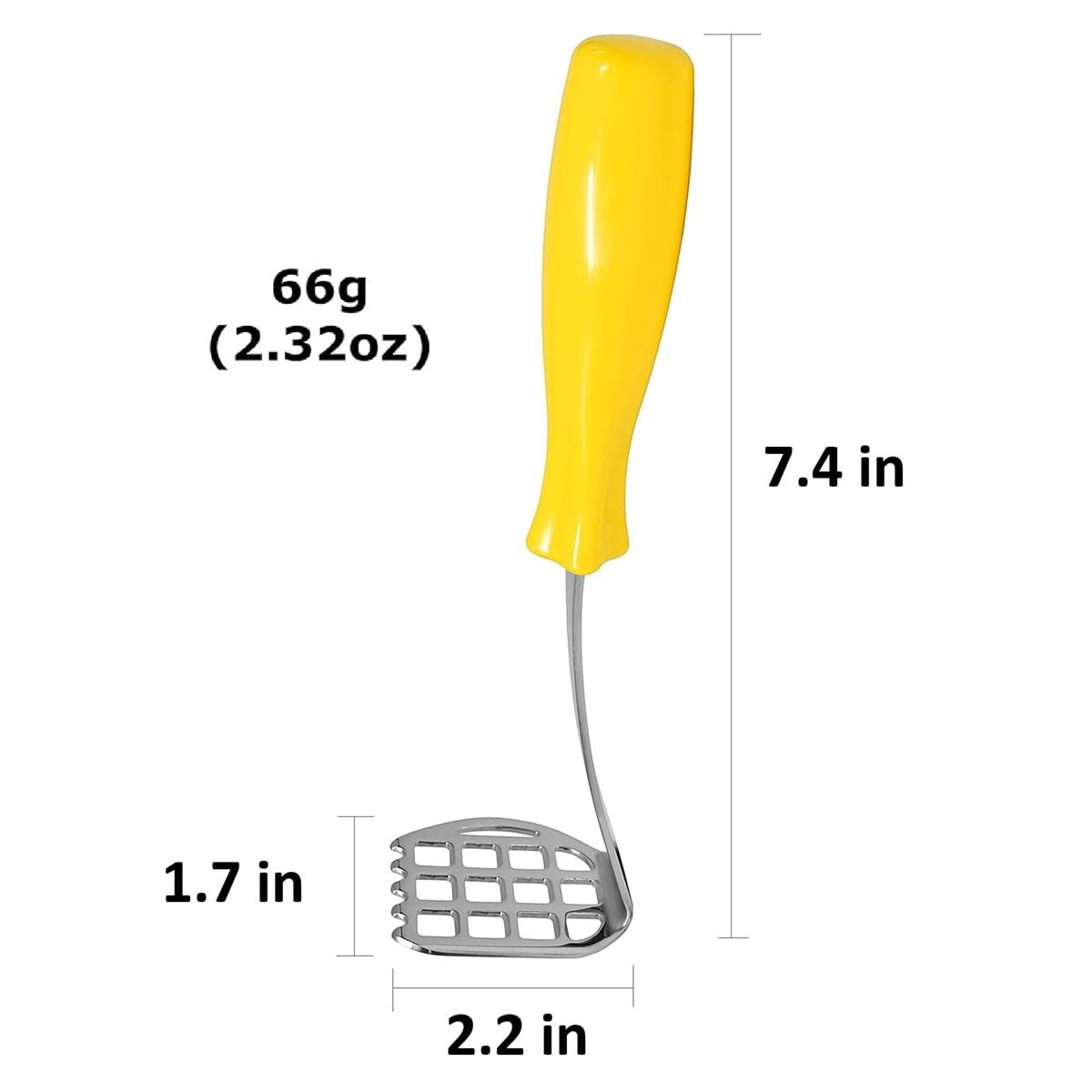 SUNCRAFT Smallish Eier- und Kartoffelstampfer, robuster Edelstahl, Handzerkleinerer für Kartoffeln, Avocado und Bohnen, 18,8 x 4,3 cm, Stampfutensilien