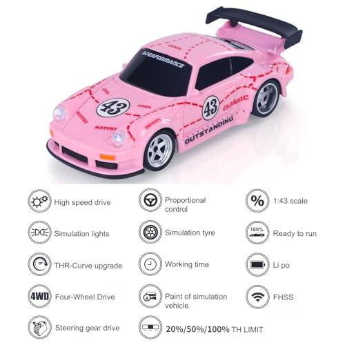 Image of 1 /43 2.4G Radio Control Drift Car Racing Vehicles High Speed 15KM /H 4WD Mini Car Battery Lights RTR Gift Model for Ages 14+