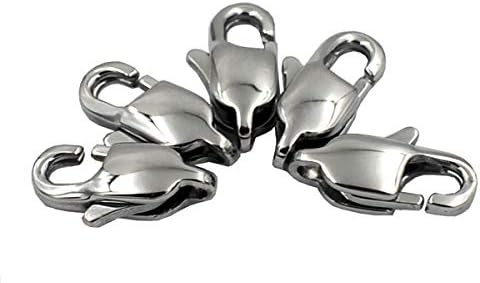DGOL 8pcs AISI 316L Stainless Steel Jewelry Making Lobster Claw Necklace Bracelet Clasps Bright Silver Color - Image 3