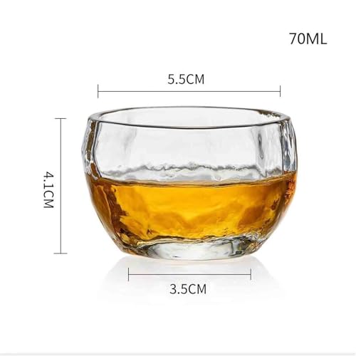 Vasos de vidrio labrado con relieve de martillo para mesa elegante 3