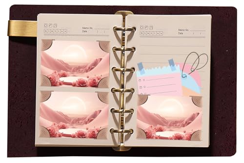 KISSKI·H Olvido Cuaderno vintage de cuero, cuaderno de viajeros A7 con forro, cuaderno de diario recargable para mujer, planificador de carpeta de 6 anillas, hecho a mano, regalo personal/de negocios,