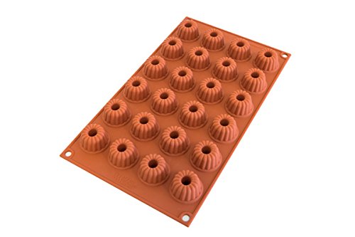 Silikomart | SF232 Moule en silicone pour monoportions MINI GUGELHOPF, antiadhésif, paquet de 1 Moule à gâteau, Ø 35 h 20 mm 24 x 10 ml Tot. 240 ml