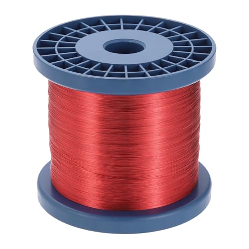 MECCANIXITY 34 AWG Magnet Wire, 34 Gauge Enameled Copper Wires 48 oz Magnetic Coil for Transformer Motor Electric, F Grade 311 Fahrenheit (155 Celsius), Red