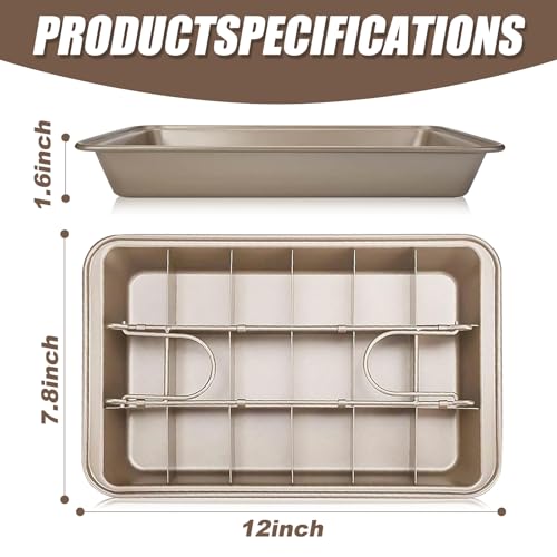 Baking Grid Square Baking Pan with Lid, Non-Stick Edge Brownie Pan for Cakes and Bread Bakeware Tray, Send Goods from Local Warehouse - Image 3