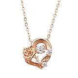 [ホワイトクローバー] 美女と野獣 』 ダンシングストーン ネックレス ディズニー プリンセス シルバー925 キュービックジルコニア ハート バラ ピンクゴールド DISS008PG レディース