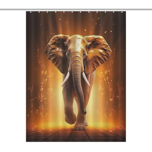 Rideau de douche imperméable ElephFourmi en polyester lavable pour baignoire - 7